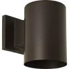 Cylinder Collection 5" Antique Bronze Modern Outdoor LED Wall Lantern Light by Progress Lighting