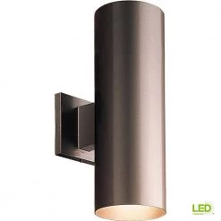 Cylinder Collection 5" Antique Bronze Modern Outdoor Up and Down Light LED Wall Lantern Light for Entry and Garage by Progress Lighting -Progress Lighting Shop antique bronze progress lighting outdoor sconces p5675 20 30k 44 1000