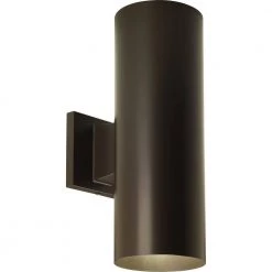 Cylinder Collection 5" Antique Bronze Modern Outdoor Up and Down Light LED Wall Lantern Light for Entry and Garage by Progress Lighting -Progress Lighting Shop antique bronze progress lighting outdoor sconces p5675 20 30k c3 1000
