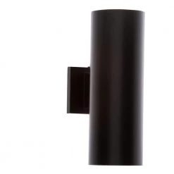 Cylinder Collection 5" Antique Bronze Modern Outdoor Wall Lantern Cylinder Light Up and Down Light Output by Progress Lighting