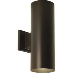 Cylinder Collection 5" Antique Bronze Modern Outdoor Wall Lantern Cylinder Light Up and Down Light Output by Progress Lighting -Progress Lighting Shop antique bronze progress lighting outdoor sconces p5675 20 a0 1000