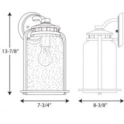 Botta Collection 1-Light Antique Bronze Clear Seeded Glass Farmhouse Outdoor Large Wall Lantern Light by Progress Lighting -Progress Lighting Shop antique bronze progress lighting outdoor sconces p6050 20 31 1000