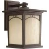 Residence Collection 1-Light Antique Bronze Umber Textured Art Glass Craftsman Outdoor Medium Wall Lantern Light by Progress Lighting -Progress Lighting Shop antique bronze progress lighting outdoor sconces p6053 20 64 1000
