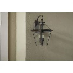 Burlington Collection 3-Light Antique Bronze Clear Beveled Glass New Traditional Outdoor Large Wall Lantern Light by Progress Lighting -Progress Lighting Shop antique bronze progress lighting outdoor sconces p6617 20 4f 1000