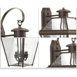 Burlington Collection 3-Light Antique Bronze Clear Beveled Glass New Traditional Outdoor Large Wall Lantern Light by Progress Lighting -Progress Lighting Shop antique bronze progress lighting outdoor sconces p6617 20 66 1000