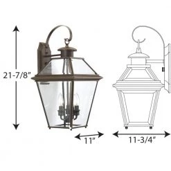 Burlington Collection 3-Light Antique Bronze Clear Beveled Glass New Traditional Outdoor Large Wall Lantern Light by Progress Lighting -Progress Lighting Shop antique bronze progress lighting outdoor sconces p6617 20 77 1000