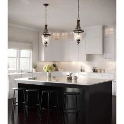 Seeded Glass Collection 9.75 in. 3-Light Antique Bronze Foyer Pendant with Clear Seeded Glass by Progress Lighting -Progress Lighting Shop antique bronze progress lighting pendant lights p3753 20 4f 1000