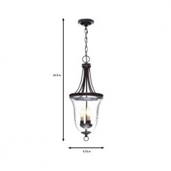 Seeded Glass Collection 9.75 in. 3-Light Antique Bronze Foyer Pendant with Clear Seeded Glass by Progress Lighting -Progress Lighting Shop antique bronze progress lighting pendant lights p3753 20 d4 1000