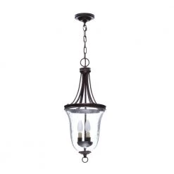 Seeded Glass Collection 9.75 in. 3-Light Antique Bronze Foyer Pendant with Clear Seeded Glass by Progress Lighting -Progress Lighting Shop antique bronze progress lighting pendant lights p3753 20 fa 1000