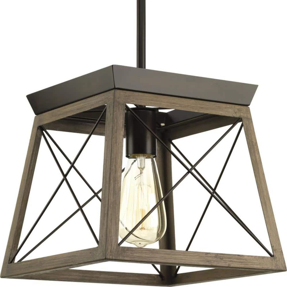 Briarwood Collection 1-Light Antique Bronze Kitchen Farmhouse Mini-Pendant Hanging Light by Progress Lighting 6 Briarwood Collection 1-Light Antique Bronze Kitchen Farmhouse Mini-Pendant Hanging Light by Progress Lighting - Image 4