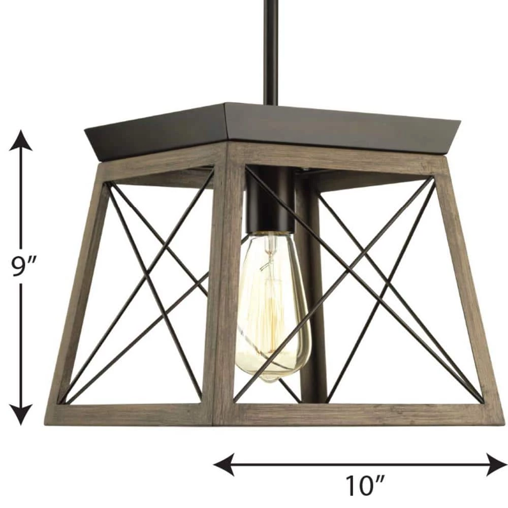 Briarwood Collection 1-Light Antique Bronze Kitchen Farmhouse Mini-Pendant Hanging Light by Progress Lighting 15 Briarwood Collection 1-Light Antique Bronze Kitchen Farmhouse Mini-Pendant Hanging Light by Progress Lighting - Image 13