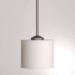 Inspire Collection 6.5 in. 1-Light Antique Bronze Transitional Hanging Kitchen Mini-Pendant with Beige Linen Shade by Progress Lighting -Progress Lighting Shop antique bronze progress lighting pendant lights p5065 20 a0 1000