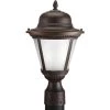 Westport LED Collection 1-Light Antique Bronze Etched Seeded Glass Traditional Outdoor Post Lantern Light by Progress Lighting -Progress Lighting Shop antique bronze progress lighting post lanterns p5445 2030k9 64 1000