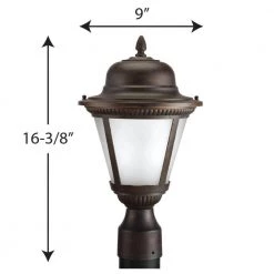 Westport LED Collection 1-Light Antique Bronze Etched Seeded Glass Traditional Outdoor Post Lantern Light by Progress Lighting -Progress Lighting Shop antique bronze progress lighting post lanterns p5445 2030k9 76 1000