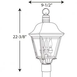 Andover Collection 3-Light Antique Bronze Clear Beveled Glass Farmhouse Outdoor Post Lantern Light by Progress Lighting -Progress Lighting Shop antique bronze progress lighting post lanterns p5487 20 76 1000