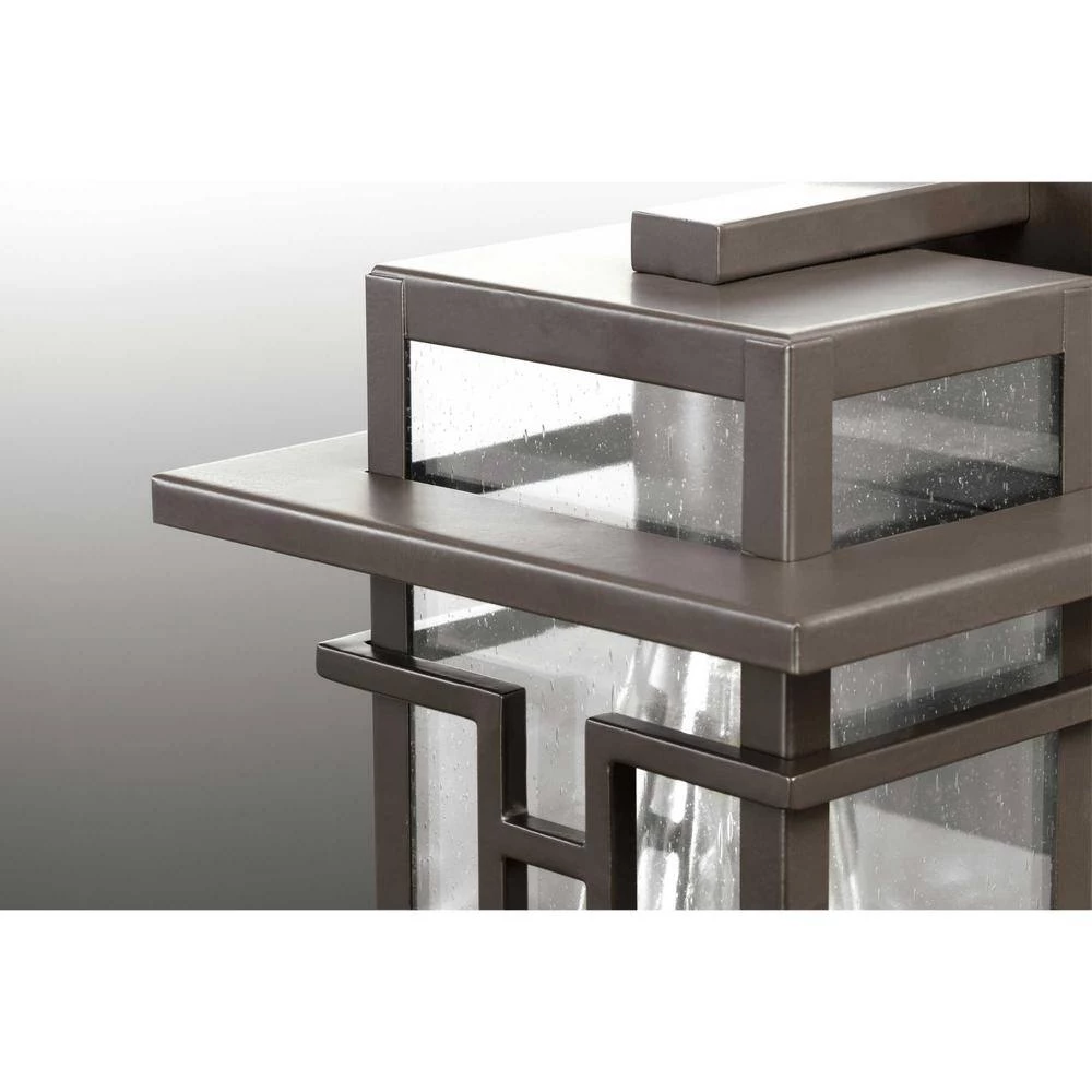 Boxwood Collection 1-Light Antique Bronze Clear Seeded Glass Craftsman Outdoor Post Lantern Light by Progress Lighting 6 Boxwood Collection 1-Light Antique Bronze Clear Seeded Glass Craftsman Outdoor Post Lantern Light by Progress Lighting - Image 4