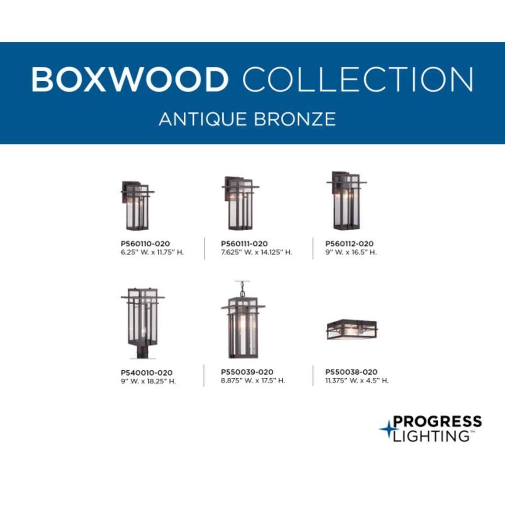 Boxwood Collection 1-Light Antique Bronze Clear Seeded Glass Craftsman Outdoor Post Lantern Light by Progress Lighting 8 Boxwood Collection 1-Light Antique Bronze Clear Seeded Glass Craftsman Outdoor Post Lantern Light by Progress Lighting - Image 6