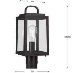 Grandbury Collection 16.625 in. 1-Light Antique Bronze with Clear Glass Shade Farmhouse Coastal Outdoor Post Light by Progress Lighting -Progress Lighting Shop antique bronze progress lighting post light sets p540064 020 4f 1000