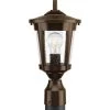 East Haven Collection 1-Light Antique Bronze Clear Seeded Glass Transitional Outdoor Post Lantern Light by Progress Lighting -Progress Lighting Shop antique bronze progress lighting post light sets p6425 20 64 1000