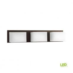 Ace LED Collection 3-Light Antique Bronze Etched Glass Modern LED Bath Vanity Light by Progress Lighting