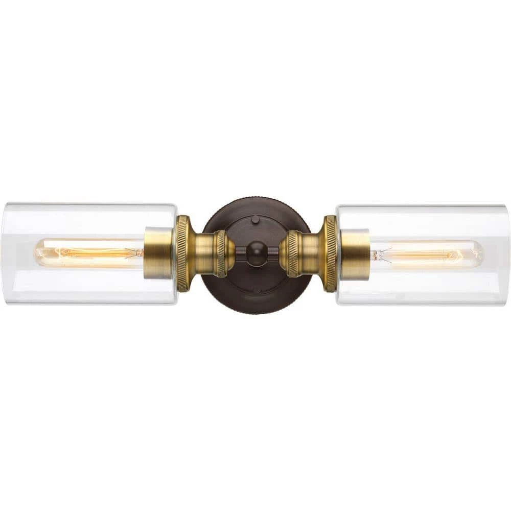Archives Collection 18-1/2 in. 2-Light Antique Bronze Clear Glass Farmhouse Bathroom Vanity Wall Light by Progress Lighting 3 Archives Collection 18-1/2 in. 2-Light Antique Bronze Clear Glass Farmhouse Bathroom Vanity Wall Light by Progress Lighting