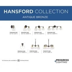 Hansford Collection 24.5 in. Vintage Electric 3-Light Antique Bronze Coastal Farmhouse Clear Glass Bathroom Vanity Light by Progress Lighting -Progress Lighting Shop antique bronze progress lighting vanity lighting p300051 020 77 1000