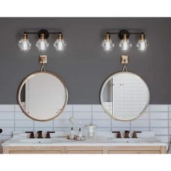 Hansford Collection 24.5 in. Vintage Electric 3-Light Antique Bronze Coastal Farmhouse Clear Glass Bathroom Vanity Light by Progress Lighting -Progress Lighting Shop antique bronze progress lighting vanity lighting p300051 020 c3 1000