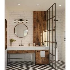 Judson Collection 35-3/4 in. 4-Light Antique Bronze Clear Glass Farmhouse Bathroom Vanity Light by Progress Lighting -Progress Lighting Shop antique bronze progress lighting vanity lighting p300083 020 e1 1000