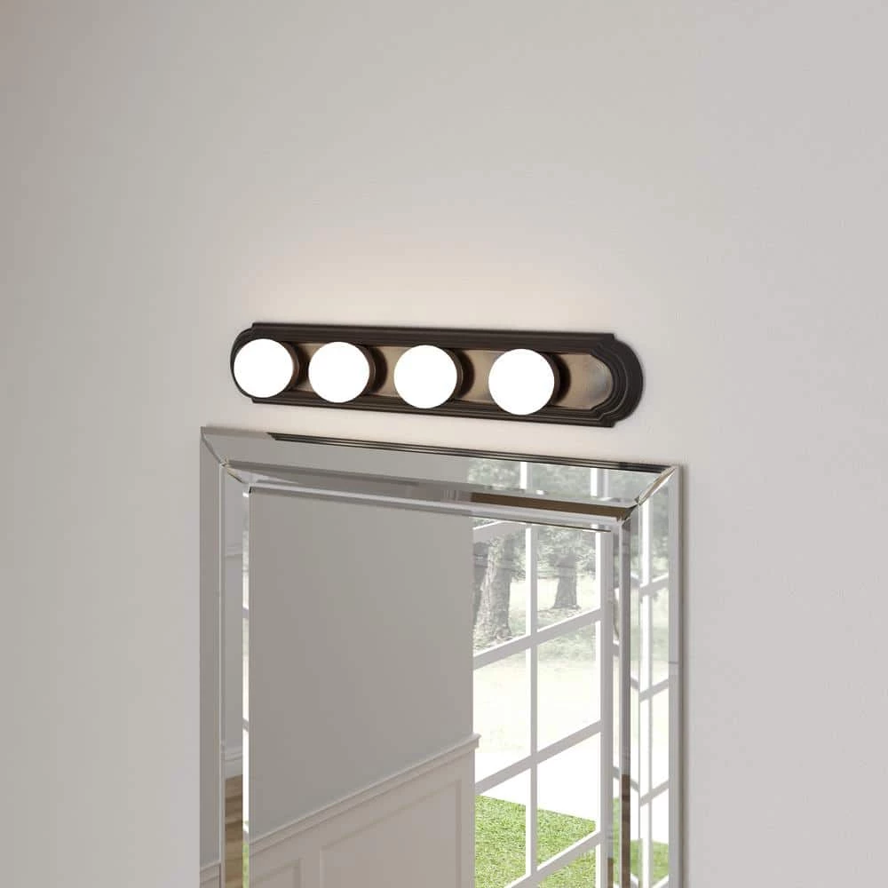 Broadway Collection 4-Light Antique Bronze Traditional Bath Vanity Light by Progress Lighting 4 Broadway Collection 4-Light Antique Bronze Traditional Bath Vanity Light by Progress Lighting - Image 2