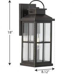 Williamston Collection 7 in. 1-Light Antique Bronze Clear Glass Farmhouse Outdoor Large Wall Lantern Entry Light by Progress Lighting -Progress Lighting Shop antique bronze progress lighting vanity lighting p560266 020 76 1000