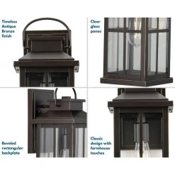 Williamston Collection 7 in. 1-Light Antique Bronze Clear Glass Farmhouse Outdoor Large Wall Lantern Entry Light by Progress Lighting -Progress Lighting Shop antique bronze progress lighting vanity lighting p560266 020 fa 1000