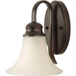 Applause Collection 1-Light Antique Bronze Bath Sconce with Natural Parchment Glass Shade by Progress Lighting -Progress Lighting Shop antique bronze progress lighting wall sconces p2095 20 c3 1000