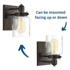Calhoun Collection 5 in. 1-Light Antique Bronze Clear Glass Farmhouse Urban Industrial Bathroom Vanity Light by Progress Lighting -Progress Lighting Shop antique bronze progress lighting wall sconces p300045 020 1f 1000