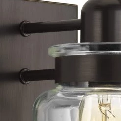 Calhoun Collection 5 in. 1-Light Antique Bronze Clear Glass Farmhouse Urban Industrial Bathroom Vanity Light by Progress Lighting -Progress Lighting Shop antique bronze progress lighting wall sconces p300045 020 66 1000