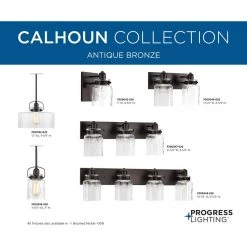 Calhoun Collection 5 in. 1-Light Antique Bronze Clear Glass Farmhouse Urban Industrial Bathroom Vanity Light by Progress Lighting -Progress Lighting Shop antique bronze progress lighting wall sconces p300045 020 a0 1000