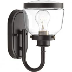 Judson Collection 1-Light Antique Bronze Clear Glass Farmhouse Bath Vanity Light by Progress Lighting -Progress Lighting Shop antique bronze progress lighting wall sconces p300080 020 1f 1000