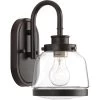 Judson Collection 1-Light Antique Bronze Clear Glass Farmhouse Bath Vanity Light by Progress Lighting -Progress Lighting Shop antique bronze progress lighting wall sconces p300080 020 64 1000