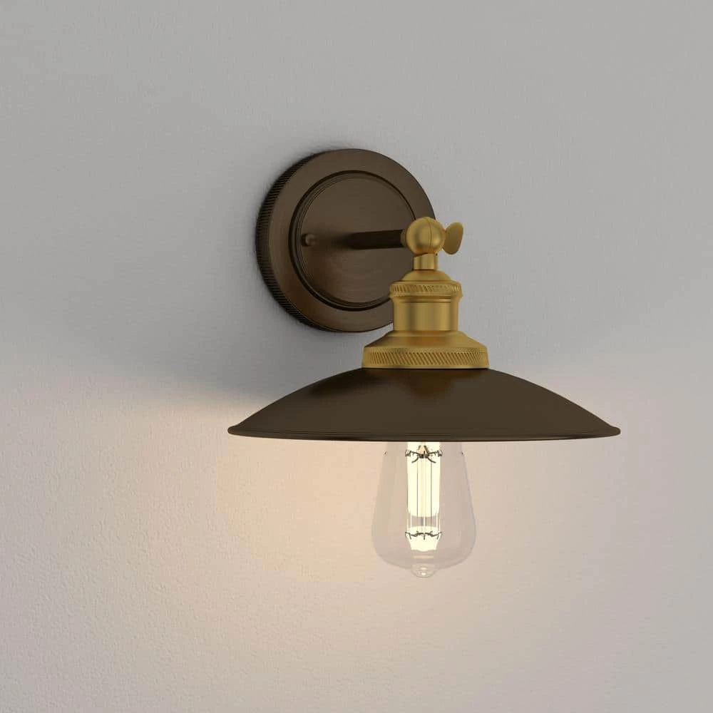 Archives Collection 1-Light Antique Bronze Wall Sconce with Metal Shade by Progress Lighting 8 Archives Collection 1-Light Antique Bronze Wall Sconce with Metal Shade by Progress Lighting - Image 6