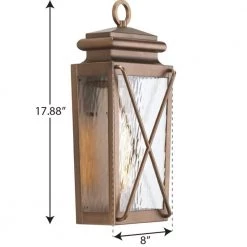 Wakeford Collection 1-Light Antique Copper Clear Water Transitional Outdoor Small Wall Lantern Light by Progress Lighting -Progress Lighting Shop antique copper progress lighting outdoor pendant lights p560261 169 4f 1000