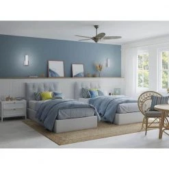 Mesilla 60 in. Indoor 5-Blade White Barnwood/Antique Nickel DC Motor Urban Industrial Ceiling Fan with Remote Control by Progress Lighting -Progress Lighting Shop antique nickel progress lighting ceiling fans without lights p250073 081 c3 1000