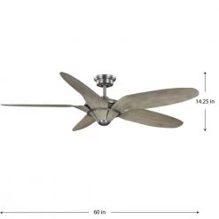 Mesilla 60 in. Indoor 5-Blade White Barnwood/Antique Nickel DC Motor Urban Industrial Ceiling Fan with Remote Control by Progress Lighting -Progress Lighting Shop antique nickel progress lighting ceiling fans without lights p250073 081 fa 1000