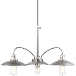 Archives Collection 3-Light Antique Nickel Chandelier by Progress Lighting