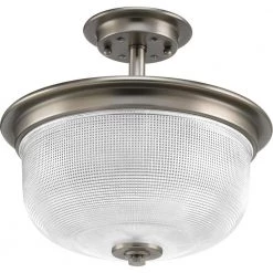 Archie Collection 2-Light Antique Nickel Semi-Flush Mount by Progress Lighting