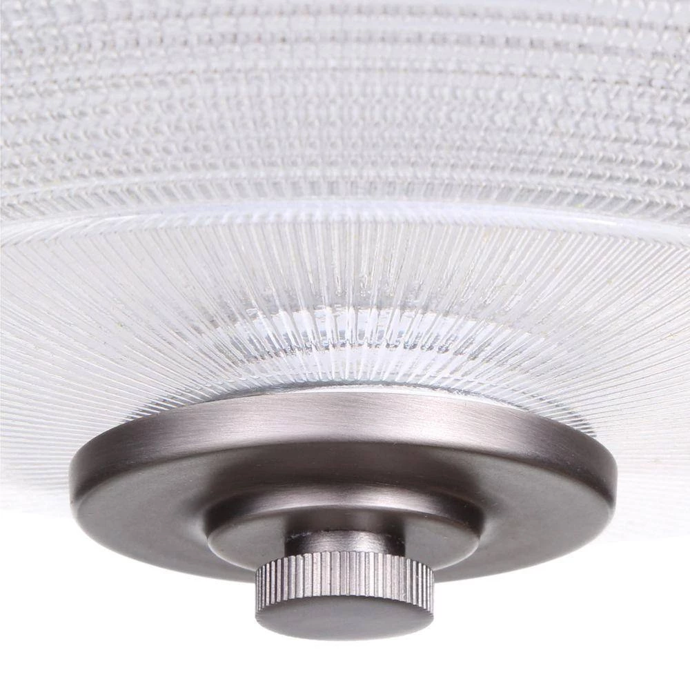 Archie Collection 2-Light Antique Nickel Flush Mount with Clear Prismatic Glass by Progress Lighting 4 Archie Collection 2-Light Antique Nickel Flush Mount with Clear Prismatic Glass by Progress Lighting - Image 2