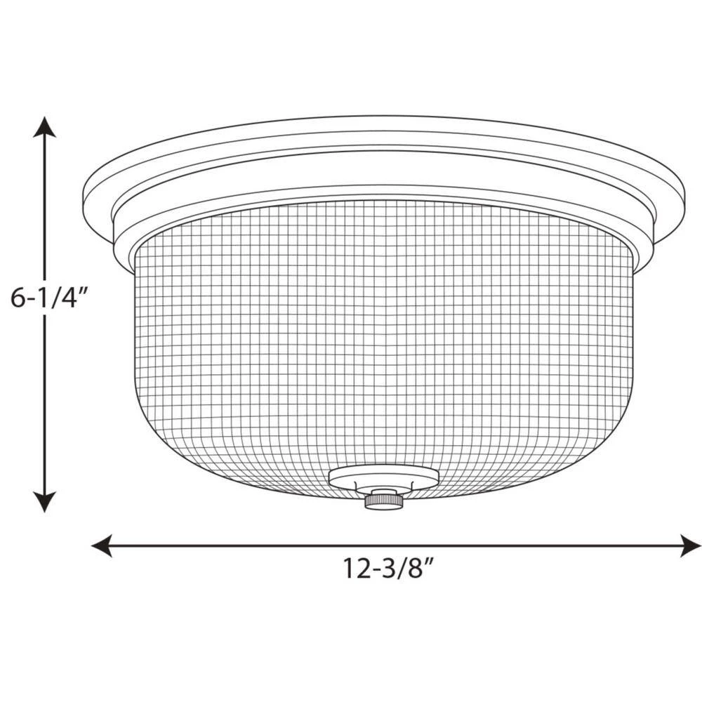 Archie Collection 2-Light Antique Nickel Flush Mount with Clear Prismatic Glass by Progress Lighting 8 Archie Collection 2-Light Antique Nickel Flush Mount with Clear Prismatic Glass by Progress Lighting - Image 6