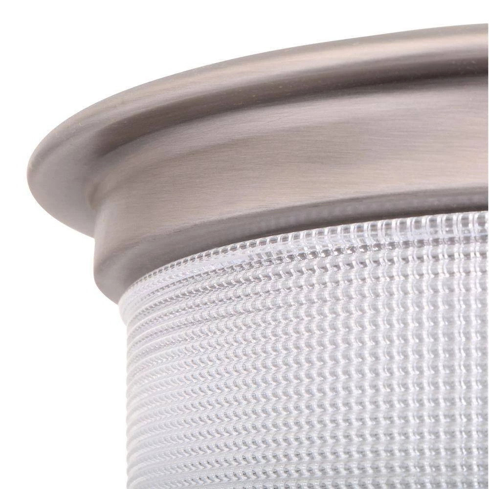 Archie Collection 2-Light Antique Nickel Flush Mount with Clear Prismatic Glass by Progress Lighting 5 Archie Collection 2-Light Antique Nickel Flush Mount with Clear Prismatic Glass by Progress Lighting - Image 3