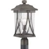 Abbott Collection 1-Light Antique Pewter Clear Seeded Glass Craftsman Outdoor Post Lantern Light by Progress Lighting -Progress Lighting Shop antique pewter progress lighting post light sets p540011 103 64 1000