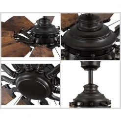 Springer Collection 60 in. 12-Blade Bronze Distressed Walnut Blades DC Motor Farmhouse Windmill Ceiling Fan with Remote by Progress Lighting -Progress Lighting Shop architectural bronze progress lighting ceiling fans without lights p250000 129 44 1000