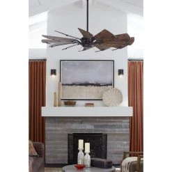 Springer Collection 60 in. 12-Blade Bronze Distressed Walnut Blades DC Motor Farmhouse Windmill Ceiling Fan with Remote by Progress Lighting -Progress Lighting Shop architectural bronze progress lighting ceiling fans without lights p250000 129 4f 1000