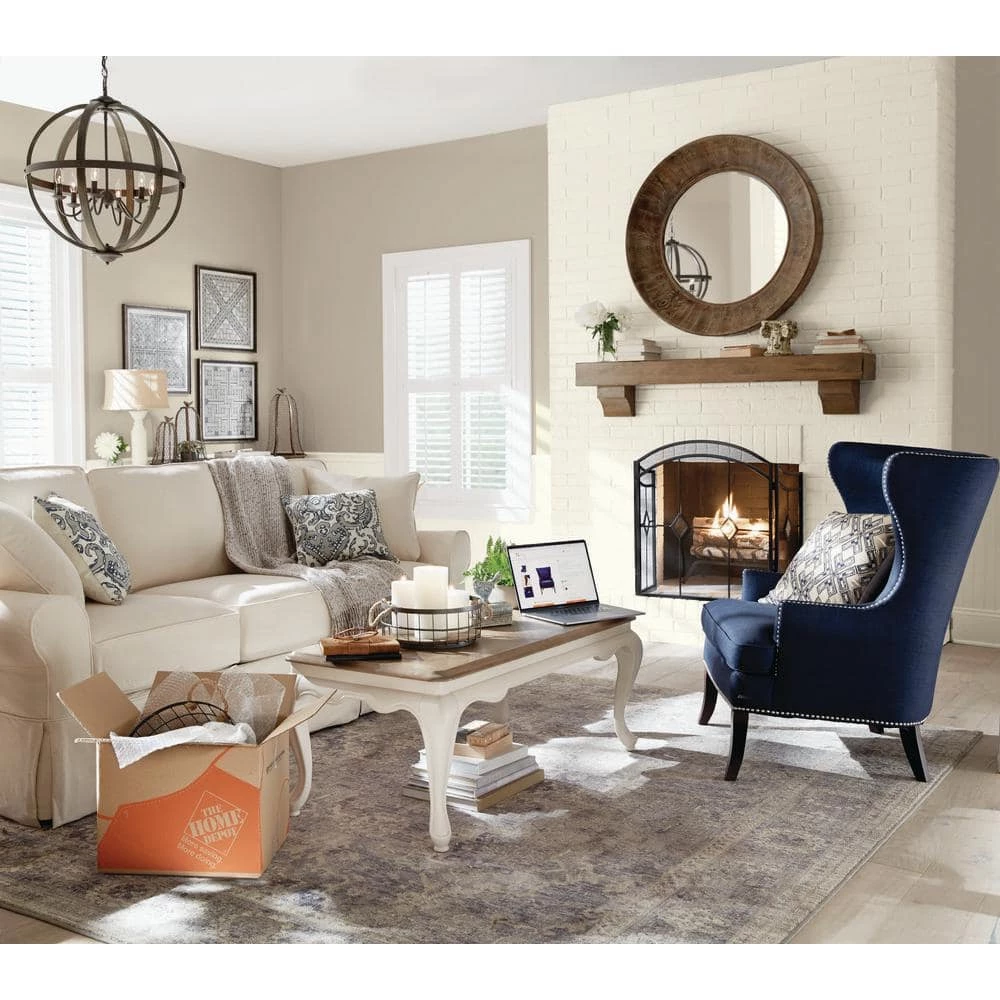 Keowee Collection 24.13 in. 6-Light Artisan Iron Orb Chandelier with Elm Wood Accents by Progress Lighting 6 Keowee Collection 24.13 in. 6-Light Artisan Iron Orb Chandelier with Elm Wood Accents by Progress Lighting - Image 4